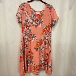 Bobbie Brooks Size L Casual Knee Length Dress Floral Patterned